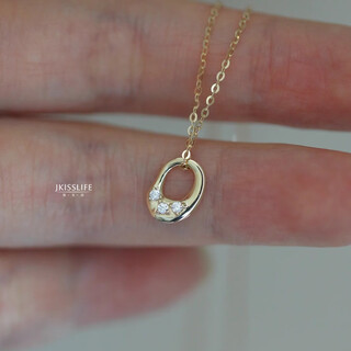 Qiwn9k gold simple, exquisite and gentle three small diamonds minimalist line k gold pendant mini small pendant japanese style one pendant, chain not included