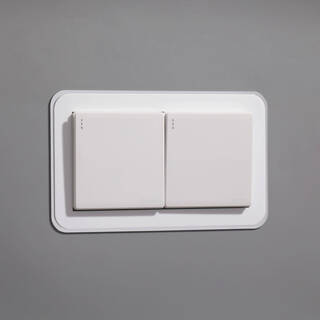咏幻开关边框套现代简约轻奢高端亚克力开关贴开关保护套装饰套插座 银配白173*86