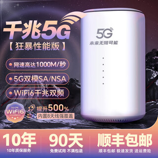圣凡杜5g随身移动无线WiFi 6插卡路由器全网通免插千兆双频无限速流量车载笔记本上网宝卡5gcpe 5G狂暴性能版CPE【满血性能光纤级网速】