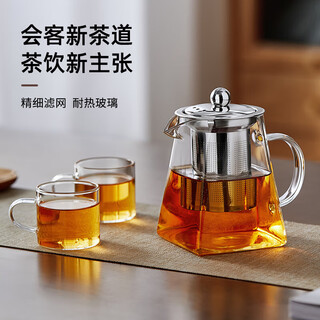Teahue teapot set glass teapot large capacity office with filter tea maker home men's kung fu tea set
