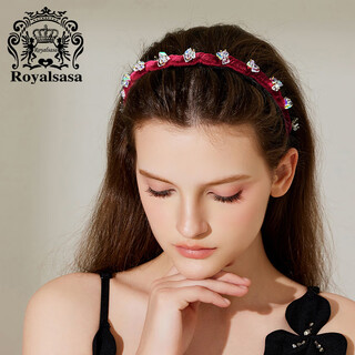 Royal sasa royal salsa velvet wavy hair hoop imitation crystal light luxury high skull head hoop high-end temperament face small hairpin