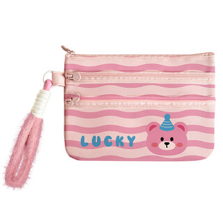 Jiebaina (jiebaina) jiebaina document storage bag travel passport air ticket overseas id card bag portable cartoon creative 2 pieces almond powder three-layer partition for proper storage