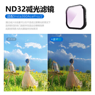 米丢适用影石insta360acepro2滤镜运动相机CPL偏振镜ND8/16/32减光镜滤镜套装保护镜360ace pro配件