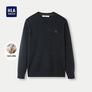 Heilan house cardigan men's pure wool half-turtle collar printed sweater winter men's dark gray h8 l 175/92a recommended 137~150jin jin equals 0.5 kg