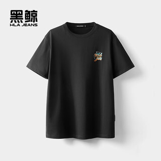 Hla hailan house's black whale short-sleeved t-shirt men's 25 summer round neck pullover short t-shirt in multiple colors