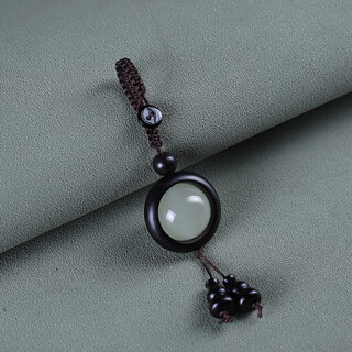 Fat donglai's same huanghuali car keychain, rosewood car keychain, mobile phone bag pendant, luminous beads, wood + luminous beads