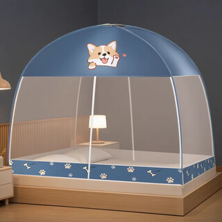 Sexemara (sexemara) mother-in-law bed mosquito net bottom bunk 1.5 installation-free yurt cover type home bedroom 2025 new bottom baby mosquito net dust-proof top-corgi light-proof, dust-proof, mosquito-proof and anti-fall 1.5m bed 1.5 width * 2.0 length class a maternal and infant grade