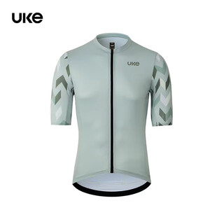 Uke new summer cycling clothing road long-sleeved bicycle quick-drying breathable thin cycling short-sleeved top set beige blue top m size