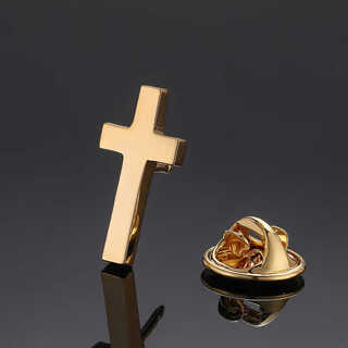 Pins to fix clothes, men's cross brooch, high-end suit lapel pin, female personalized creative suit badge lapel pin, gold