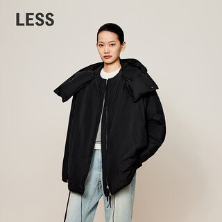 Less2024 winter new loose straight mid-length goose down jacket 2oac12510 001 black s