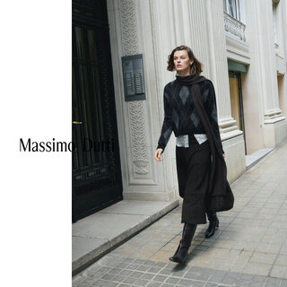 Massimo dutti winter new products 2025 women's retro versatile college style argyle sweater round neck sweater 05768923 black xs (cn 165/84a)