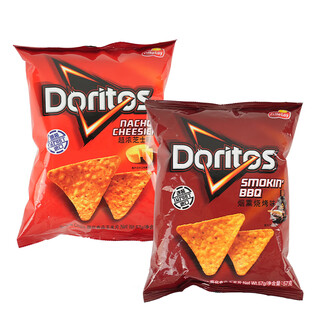 Doritos super rich cheese + bbq flavored corn flakes 57g*2 taiwanese potato chips puffed casual gift pack drama snacks