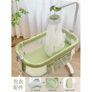Crib spliced large bed removable cradle bed newborn multi-functional portable small apartment confinement center bed green upgrade version comes with special mosquito net + baby cloud pillow + exclusive mattress collection others assembly frame structure