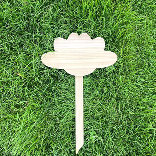 Diy hand-painted wooden blank class sign kindergarten planting area vegetable garden vegetable patch garden plant label insert 01 style_32*19cm_pole 65cm_waterproof and anti-corrosion place