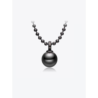 Meluxe chinese valentine's day gift mui ne s925 silver round tahitian black pearl necklace malachite green pendant high-end cool 8-8.5mm malachite green