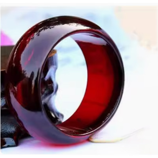 Fat donglai's same style blood amber bracelet widened imitation amber beeswax animal year tire gift wide version 56-57mm