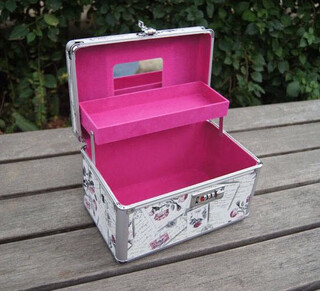 Password lock aluminum alloy makeup box portable technician ear picking tool box tattoo eyelash storage tool box password lock white letter paper 30x20x20