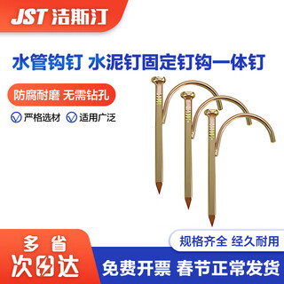 Jestine water pipe hook nail, square hook nail, hardened cement nail fixed nail hook integrated nail, wall hook nail line pipe buckle, 4-point pipe 20mm tube (gold 30 pieces)