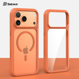 Balueus is suitable for apple 17promax mobile phone case iphone17pro protective cover 17 transparent magnetic ai camera button ip anti-fall 17pm ultra-thin air case magnetic model orange ice crystal high transparency-with camera button iphone 17 pro max