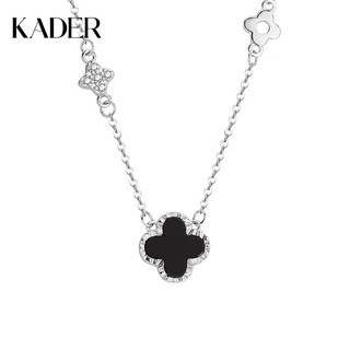 Catiro four-leaf clover love 999 silver necklace female pendant clavicle chain birthday gift for girlfriend four-leaf clover love necklace/999 silver/silver chain