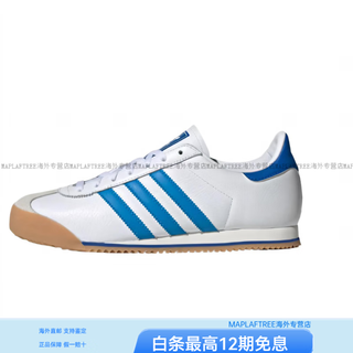 Adidas k74 cow leather fashionable, soft and comfortable low-cut training shoes for men and women, white blue, white blue 36