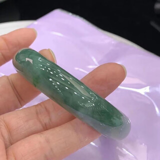 巫记翡翠手镯油青冰种老坑玉石处理翡翠手镯女送妈妈女朋友礼物 油青冰种58mm圈口