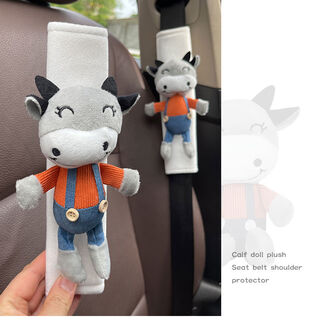 Yusenyi car seat belt shoulder cover creative personality child protection anti-stranglehold soft four seasons pair of trendy overalls calf single overalls calf