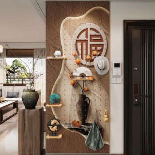 Customized hole board shape wall storage rack with chinese character 