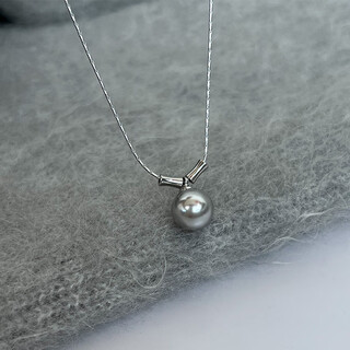 Fat donglai's same style zhenduo hemp pendant color-preserving color gray pearl bamboo snake bone chain necklace for women picture color one