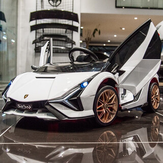 酷寻兰博基尼儿童电动车汽车四轮带遥控男女宝宝可坐人小孩玩具童车