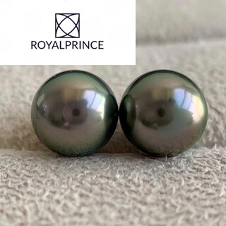 Royal princess gray seawater pearl stud earrings, perfect round and almost flawless extremely bright gold pearls, 813mm, 910mm, perfect round and almost flawless