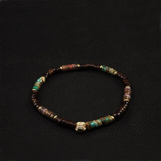 Yadige original niche design light luxury trendy brand coconut shell treasure plated 14k gold beads couple bracelet for men and women 16cm