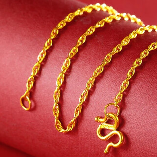 Zhou ke old phoenix gold full gold gold chain women's solid clavicle chain twist chain fashion versatile plated chain gift 50cm old phoenix necklace