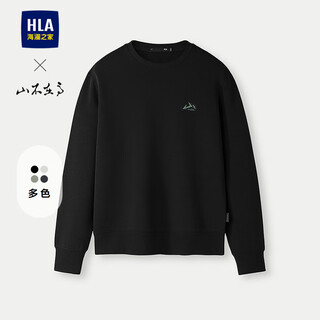 Hla hailan house sweatshirt men's autumn 25 mountain is not high series round neck embroidered soft long-sleeved men
