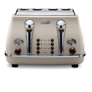 Y&odelonghi/delonghi toaster 4 slices toaster fully automatic toaster heating breakfast machine cream white 4 slices