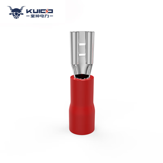 奎神电力（KUICC）冷压端子6.3mm母头插拔式接线端子 铜接插件插簧插片母对插头 2.8母头--红色100只--线径0.5-1.5mm²