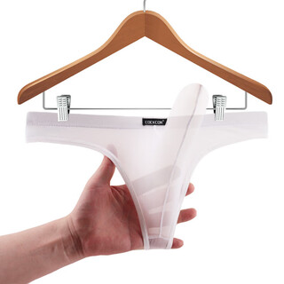 Men's sexy underwear, male jj cover underwear, gay sexy mesh separated t-pants thong sm sexy white m2.0-2.2
