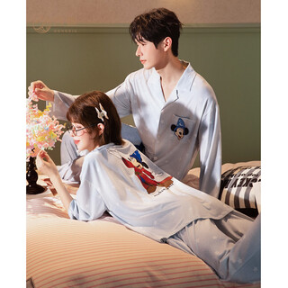Gongdie light and soft disney mickey spring and autumn couple pajamas women's long sleeve modal cotton men's home clothes