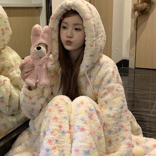 Yu zhaolin (yuzhaolin) coral velvet pajamas winter women's thickened velvet long pajamas 2025 new autumn and winter home clothing set