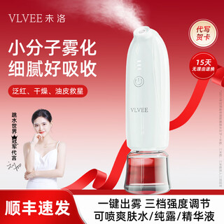 Vlvee high pressure oxygen injection instrument home nano hydrating spray instrument facial portable handheld cold spray beauty salon essence import birthday gift for girls pearlescent white three-level adjustment