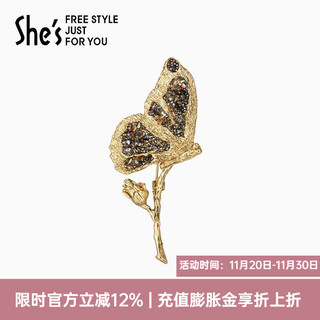 She s qianzi natural replica light luxury retro butterfly brooch high-end design suit brooch brooch birthday gift for women gold k0