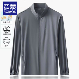 Luo meng ice silk sun protection clothes men's jacket anti-uv cool breathable outdoor fishing thin jacket sun protection skin clothing dark gray 2xl