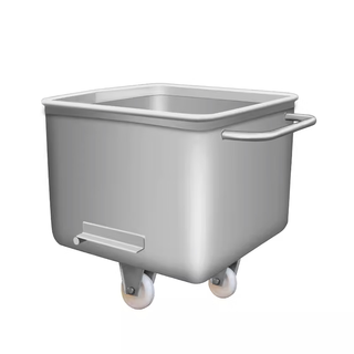 Jingxinda 304 stainless steel feed truck food factory material turnover vehicle breeding farm feed push bucket truck stainless steel water tank truck extra thick 304 stainless steel 650*650*700 with lifting