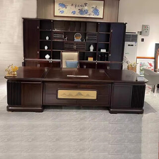 New chinese style solid wood office desk boss desk north american black walnut modern light luxury chairman's office executive desk 2.0m boss desk (ash wood)