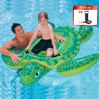 INTEX 57524小海龟坐骑 水上充气坐骑儿童玩具充气玩具加厚游泳圈
