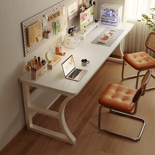 Mansfield solid wood desk computer desk desktop double girls home office study table bedroom cream style with storage