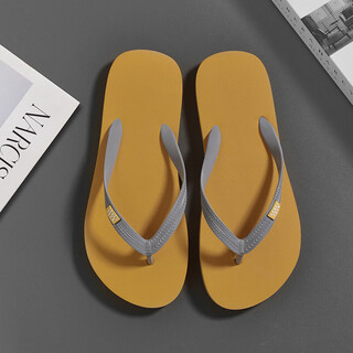 Mdng flip-flops for men summer 2025 new non-slip outer wear outdoor foot flip-flops vietnamese trendy men's beach sandals orange gray 39