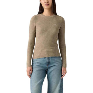 Levi's (levi s) women's sweater warm and close-fitting slim long-sleeved daily autumn and winter knitted simple braun one size | eu l