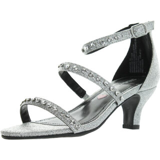 Steve madden girls' shoes dancer heel sandals, silver silver 3 little kid