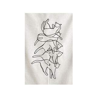 Oluoxun customized nordic door curtain modern simple cat cartoon blackout curtain ins partition curtain short curtain bedroom half curtain hand-painted cat-1 customized size, pattern add to collection and get free rod/